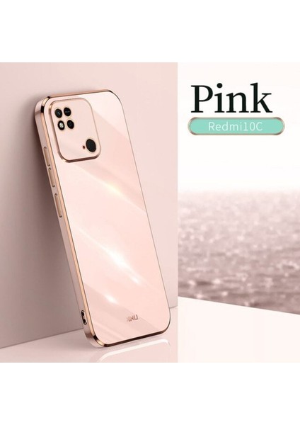 Xiaomi Redmi 10C Kılıf Kamera Korumalı Parlak Kenarlı Altın Işlemeli Kapak fiyatları