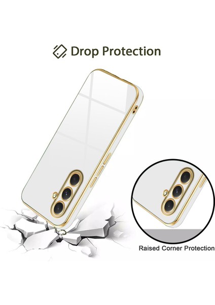 Samsung Galaxy S24 Fe Kılıf Parlak Kenarlı Altın Işlemeli Kamera Korumalı Kapak fırsatları