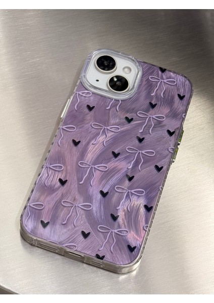 iPhone 11 Kılıf Hologramlı Siyah Kalp Mor Fiyonk Desenli Darbe Emici Kamera Korumalı Silikon fiyatları
