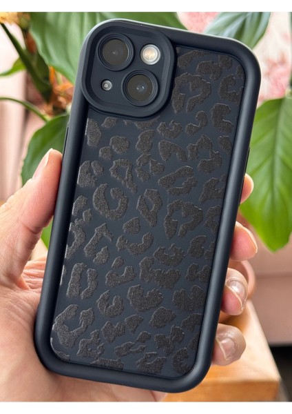 Apple iPhone 13 Kılıf Yumuşak Siyah Leopar Desenli Yumuşak Kamera Korumalı Silikon Kapak fiyatları