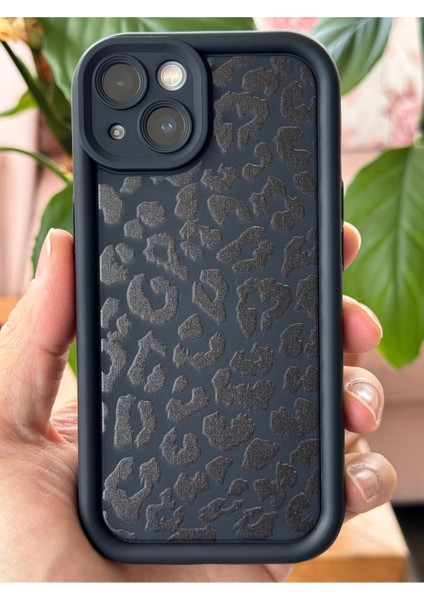 Apple iPhone 13 Kılıf Yumuşak Siyah Leopar Desenli Yumuşak Kamera Korumalı Silikon Kapak modelleri