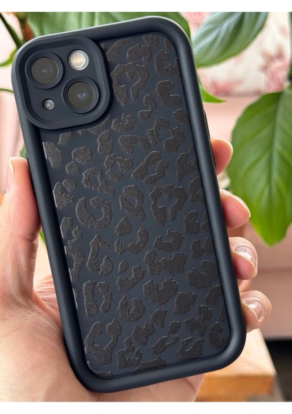 Apple iPhone 13 Kılıf Yumuşak Siyah Leopar Desenli Yumuşak Kamera Korumalı Silikon Kapak fırsatları