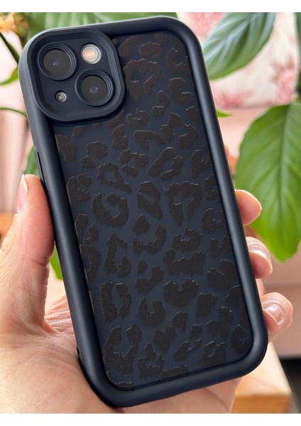 Apple iPhone 13 Kılıf Yumuşak Siyah Leopar Desenli Yumuşak Kamera Korumalı Silikon Kapak indirimleri