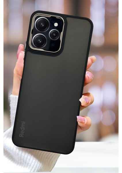 Xiaomi Redmi 12 4g Kılıf Metal Çerçeve Hassas Butonlu Renkli Buzlu Şeffaf Kapak