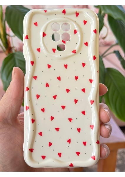 Xiaomi Redmi Note 9s/9 Pro Kılıf Kamera Korumalı Dalga Kenarlı Kırmızı Kalp Desenli Silikon Kapak modelleri