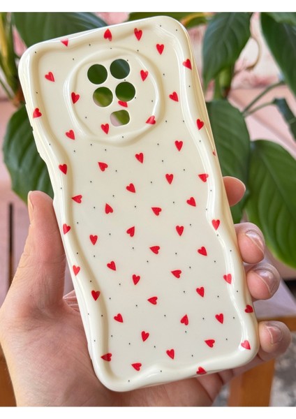 Xiaomi Redmi Note 9s/9 Pro Kılıf Kamera Korumalı Dalga Kenarlı Kırmızı Kalp Desenli Silikon Kapak fırsatları