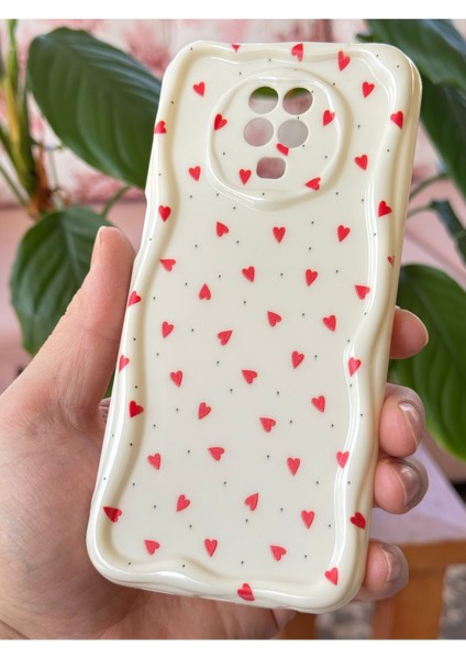 Xiaomi Redmi Note 9s/9 Pro Kılıf Kamera Korumalı Dalga Kenarlı Kırmızı Kalp Desenli Silikon Kapak indirimleri