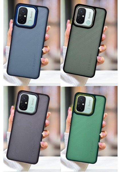 Xiaomi Redmi 12C Kılıf Metal Çerçeve Hassas Butonlu Renkli Buzlu Şeffaf Kapak fiyatları