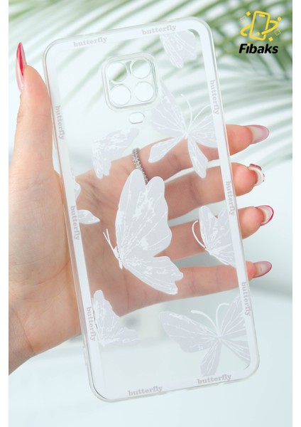 Xiaomi Redmi Note 9s/9 Pro Kılıf Tasarımlı Desenli Kamera Korumalı Şeffaf Kelebek Esnek Yumuşak Silikon Kap