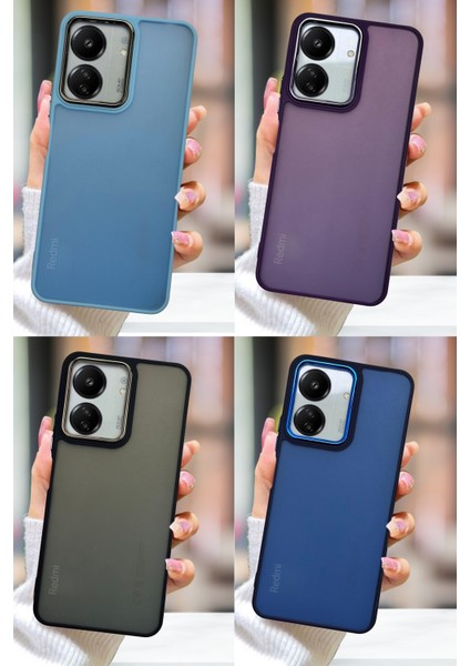 Xiaomi Redmi 13C Kılıf Metal Çerçeve Hassas Butonlu Renkli Buzlu Şeffaf Kapak fiyatları