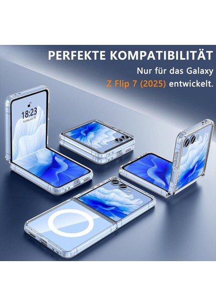 Samsung Galaxy Z Flip 7 Kılıf Magsafe Wireless Kablosuz Şarj Destekli Sert Şeffaf Darbe Emici Kapak fiyatları