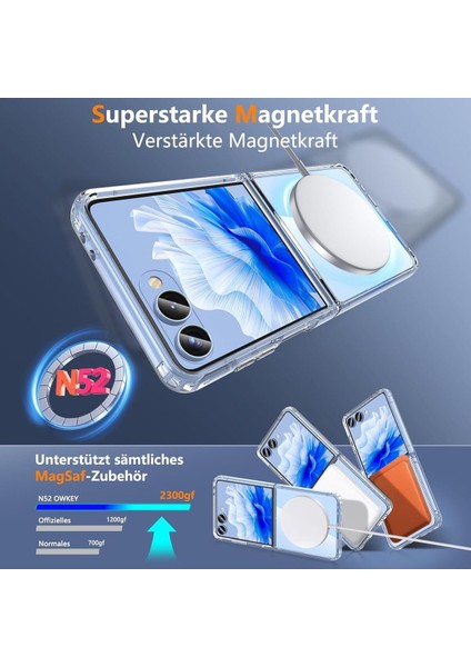 Samsung Galaxy Z Flip 7 Kılıf Magsafe Wireless Kablosuz Şarj Destekli Sert Şeffaf Darbe Emici Kapak modelleri