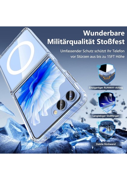 Samsung Galaxy Z Flip 7 Kılıf Magsafe Wireless Kablosuz Şarj Destekli Sert Şeffaf Darbe Emici Kapak fırsatları