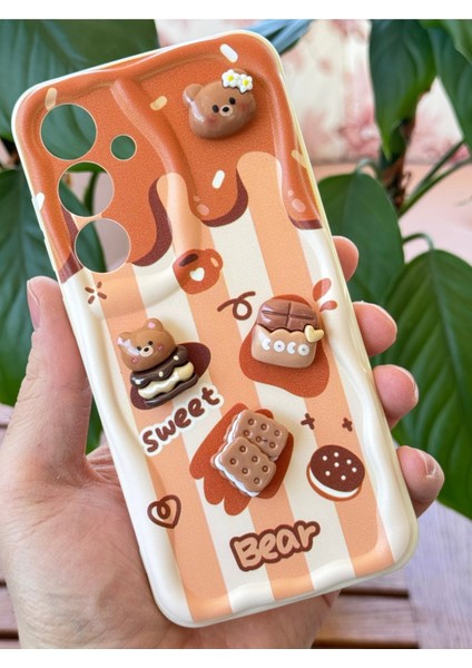 Samsung Galaxy M34 Uyumlu Kılıf Tasarımlı Desenli Kamera Korumalı Ayıcık Bisküvi Renkli Cofffe Silikon Kapak fırsatları