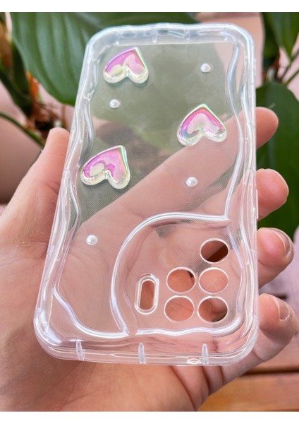 Oppo Reno 5 Lite Kılıf 3D Kalpli Inci Tasarımlı Desenli Kamera Korumalı Şeffaf Silikon Kapak indirimleri