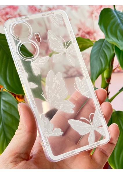 Realme C55 Uyumlu Kılıf Tasarımlı Desenli Kamera Korumalı Şeffaf Kelebek Esnek Yumuşak Silikon Kapak fiyatları