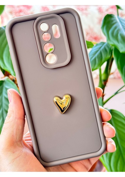 Xiaomi Redmi Note 8 Pro Kılıf 3D Kalp Tasarımlı Kahverengi Desenli Yumuşak Kamera Korumalı Kapak fırsatları