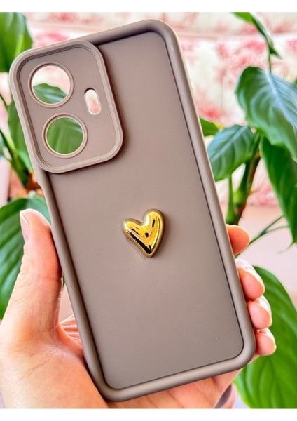 Realme C55 Kılıf 3D Kalp Tasarımlı Kahverengi Desenli Yumuşak Kamera Korumalı Silikon Kapak fırsatları