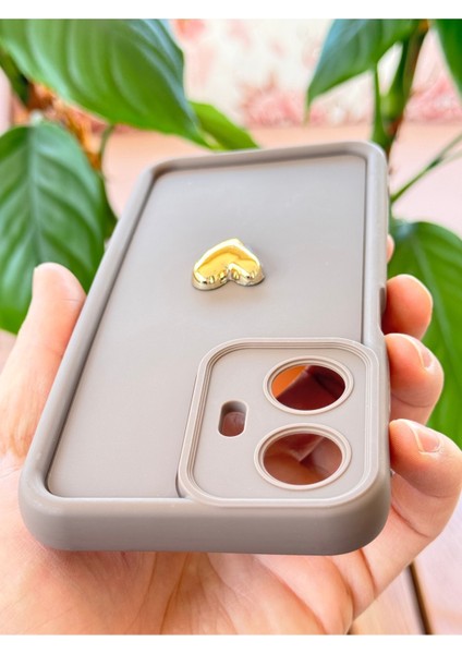 Realme C55 Kılıf 3D Kalp Tasarımlı Kahverengi Desenli Yumuşak Kamera Korumalı Silikon Kapak indirimleri