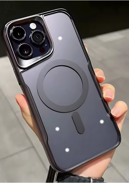 Apple iPhone 14 Pro Max Kılıf Prizma Kamera Çıkıntılı Magsafe Şarj Destekli Mat Renkli Şeffaf Kapak
