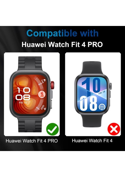 Huawei Watch Fit 4 Pro Uyumlu Tam Kaplayan Kavisli Siyah Çerçeveli Pet Saat Ekran Koruyucu fiyatları