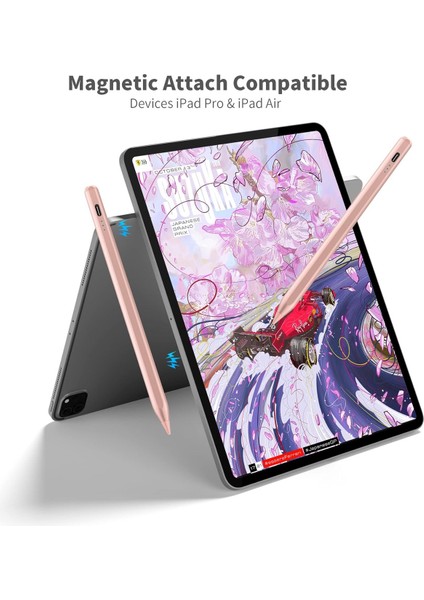 Apple iPad A16 Air 6/7/8/9/10/11/12. Nesil Avuç Içi Red Palm Rejection Tablet Kalemi Stylus Yazı Çizim 2 Uç indirimleri