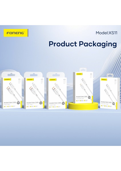 Samsung Huawei Xiaomi iPhone Uyumlu 60W Type-C To Type-C 1 Metre Foneng Örgü Hızlı Şarj Data Kablosu fırsatları