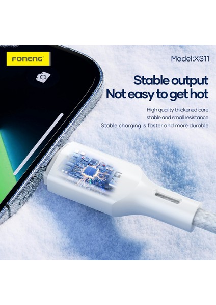 Samsung Huawei Xiaomi iPhone Uyumlu 60W Type-C To Type-C 1 Metre Foneng Örgü Hızlı Şarj Data Kablosu fiyatları