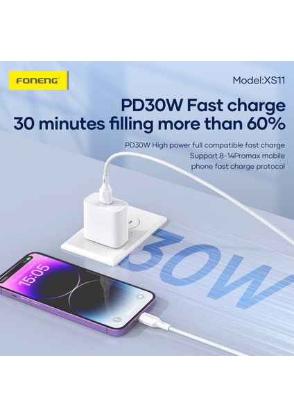 30W iPhone 7 8 x Xr 11 12 13 14 Mini Plus Pro Max Uyumlu Type-C To Lightining Hızlı Şarj Kablosu fiyatları