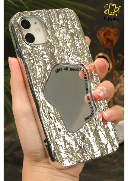 Apple iPhone 11 Kılıf Aynalı Dalga Tasarımlı Desenli Darbe Emici Kamera Korumalı Silikon Kapak