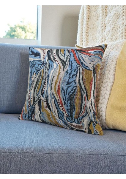 Boncuk Elyaf Dolgulu Kırlent-Yastık Kırlenti-Koltuk Kırlenti-Dekorasyon-Ev Dekorasyonu-Bohem Desen modelleri