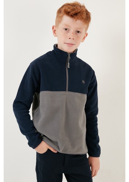 Yumuşak Dokulu Yarım Fermuarlı Renk Bloklu Dik Yaka 2'li Paket Polar Çocuk Polar 5905004S2 fiyatları