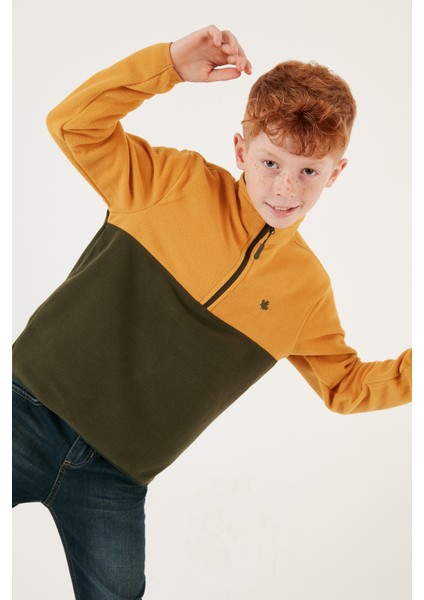 Yumuşak Dokulu Yarım Fermuarlı Renk Bloklu Dik Yaka 2'li Paket Polar Çocuk Polar 5905004S2 fiyatları