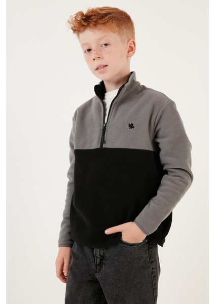 Yumuşak Dokulu Yarım Fermuarlı Renk Bloklu Dik Yaka 2'li Paket Polar Çocuk Polar 5905004S2 modelleri