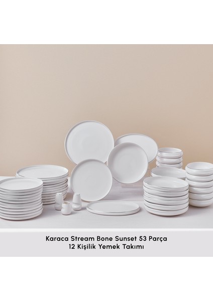 Stream Bone Sunset 53 Parça 12 Kişilik Yemek Takımı Platin modelleri