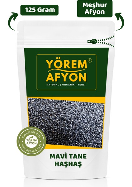 Yörem Afyon Afyon Yöresinde Geleneksel Hamur İşlerinin Sırrı Saf Tane Mavi Haşhaş (Papaver Somniferum) | 125Gr.