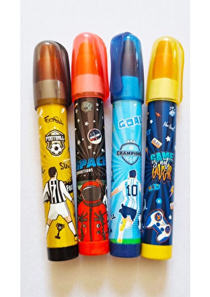 4 Adet Roket Silgi Futbol ve Oyun Temalı Renkli Mikro RK-301 modelleri