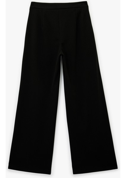 Düğme Detaylı Cepli Düz Bol Paça Kumaş Pantolon fiyatları