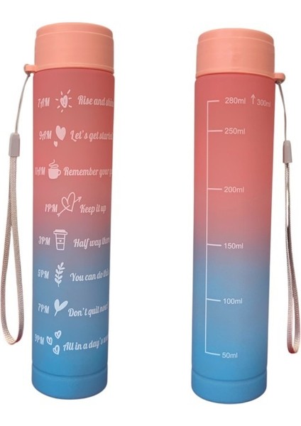 Pembe, 3’lü Set - Sticker’lı Pipetli Matara Seti - 2000ML,900ML,300ML fırsatları
