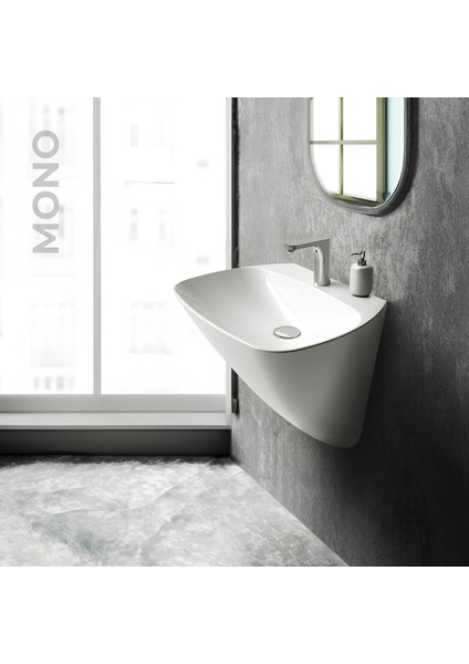 Mono Monoblok Beyaz Delikli Lavabo 50 Cm 3818 fırsatları
