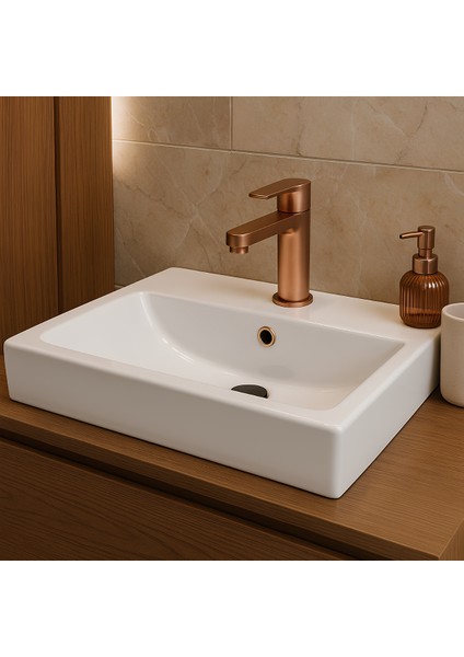 Aqua Beyaz Delikli Lavabo 60x46 Cm AQU.L.060 fiyatları