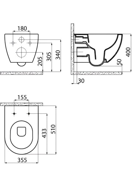 Free Asma Klozet Entegre Taharet Musluklu (Sıcak+Soğuk) Beyaz