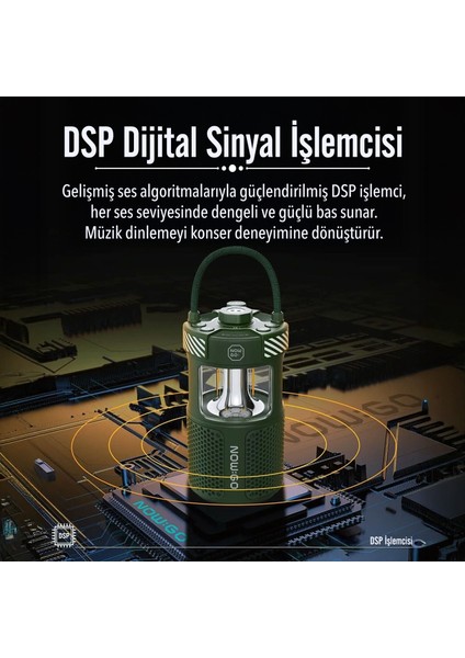 Nowgo F1 20w Bluetoooth Hoparlör Taşınabilir Powerbank Kamp Feneri Yeşil