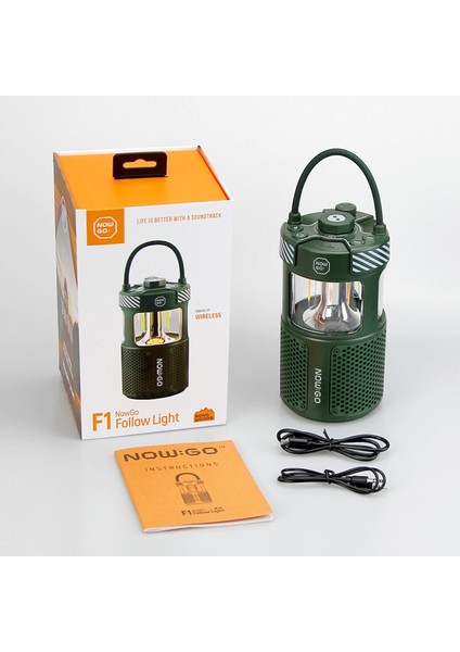 Nowgo F1 20w Bluetoooth Hoparlör Taşınabilir Powerbank Kamp Feneri Yeşil