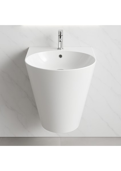 Turavıt İglo Beyaz Delikli Monoblok Lavabo 44 Cm IGL5910