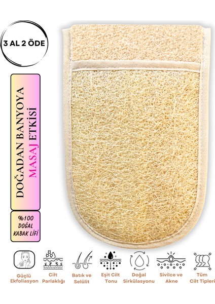 %100 Doğal Kabak Eldiven Kese Peeling Cilt Arındırma Siyah Nokta ve Ölü Deri Karşıtı Tüm Cilt Tipleri