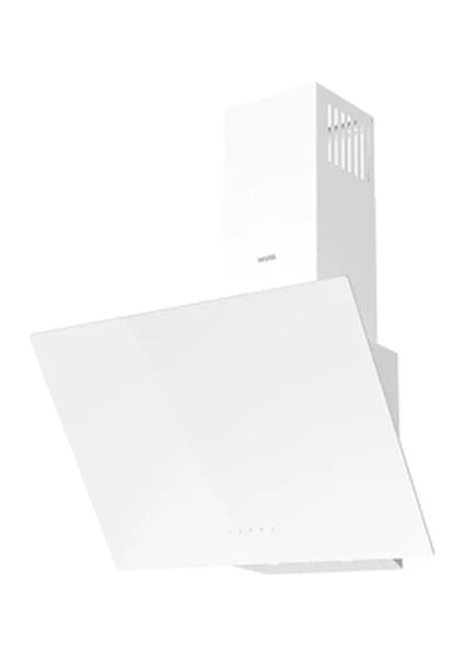 Beyaz Eğimli Davlumbaz Dokunmatik Kontrol 420 m3/sa Hava Debisi