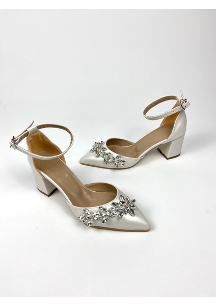 Sedef Taşlı Kalın Topukluayakkabı