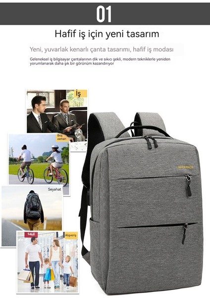 Gündelik Iş Yeri Işe Gidiş-Geliş 3 Parçalı Büyük Kapasiteli Sırt Çantası (Yurt Dışından) fiyatları