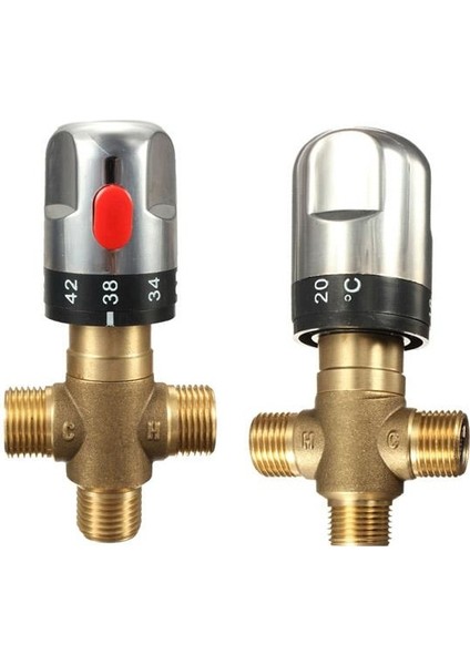 Pirinç Termostatik Karışım Vanası Banyo Bataryası Sıcaklık Mikser Kontrolü Termostatik Vana Ev Geliştirme fiyatları